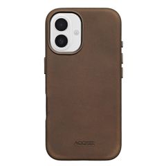 Accezz Coque MagSafe en cuir vintage Apple iPhone 16 - Rustic Brown