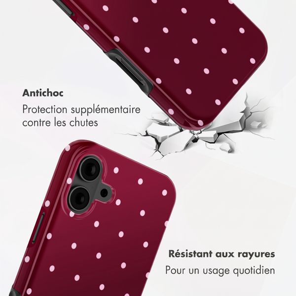Selencia Coque arrière Vivid Apple iPhone 16 - Happy Dots Burgundy