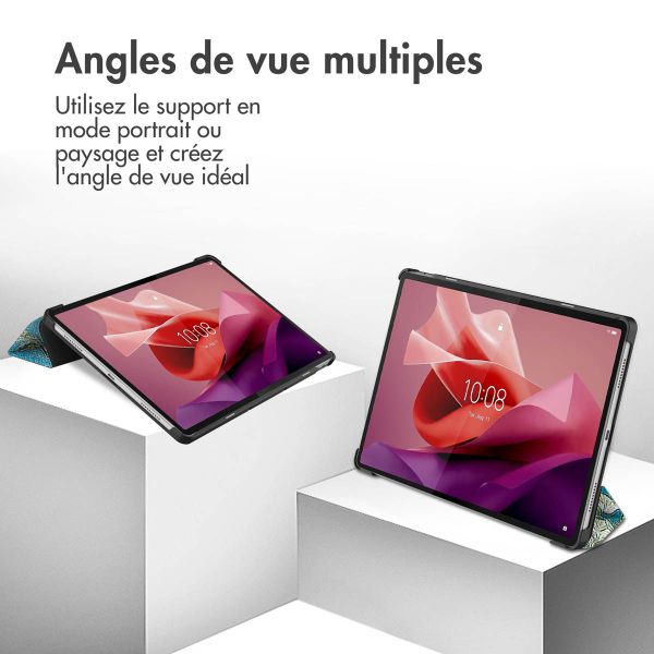 imoshion Coque tablette Design Trifold Lenovo Tab P12 - Green Plant