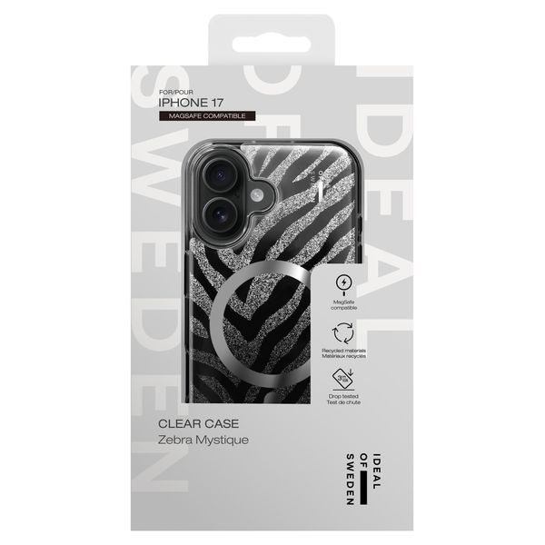 iDeal of Sweden Coque MagSafe transparente limitée Apple iPhone 17 - Zebra Mystique