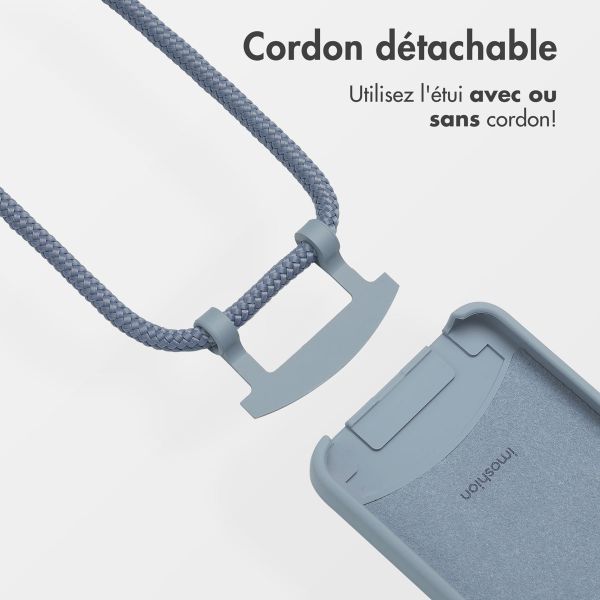 imoshion Coque arrière Color avec cordon amovible et MagSafe Apple iPhone 16e - Ash Blue