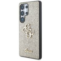 Guess Coque 4G Metal Logo Glitter Samsung Galaxy S25 Ultra - Doré