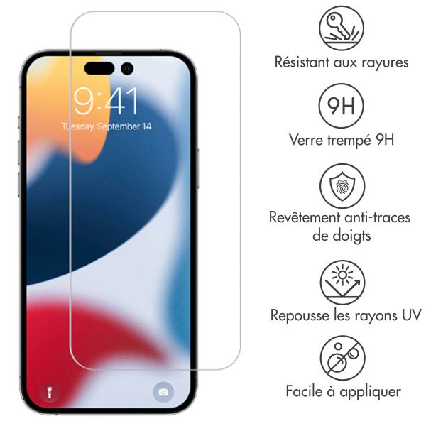 Accezz Protection d'écran en verre trempé Apple iPhone 14 Pro Max