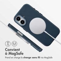 Accezz Coque arrière en cuir avec MagSafe Apple iPhone 17 - Nightfall Blue