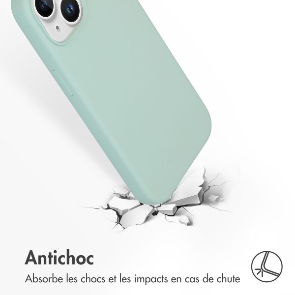 Accezz Coque Liquid Silicone Apple iPhone 15 - Sky Blue