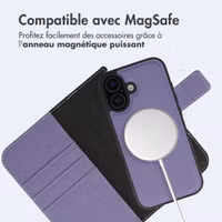 imoshion Étui portefeuille luxe 2-en-1 amovible Apple iPhone 16 - Violet