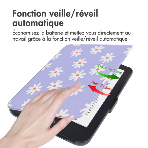 imoshion Design Slim Hard Case Sleepcover Kobo Clara 2E / Tolino Shine 4 - Flowers Distance