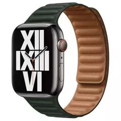 Apple Bracelet Leather Link Apple Watch Series 1 t/m 11 / SE / Ultra (44/45/46/49 mm) - Taille M/L - Sequoia Green
