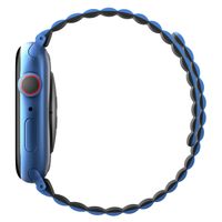 Uniq Bracelet Revix réversible Apple Watch Series 1 t/m 9 / SE (38/40/41 mm) | Series 10 / 11 (42 mm) - Caspian (Blue/Black)