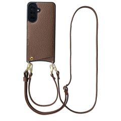Selencia Coque de télephone Nova avec cordon et porte-cartes Samsung Galaxy A37 (5G) - Mocha Brown