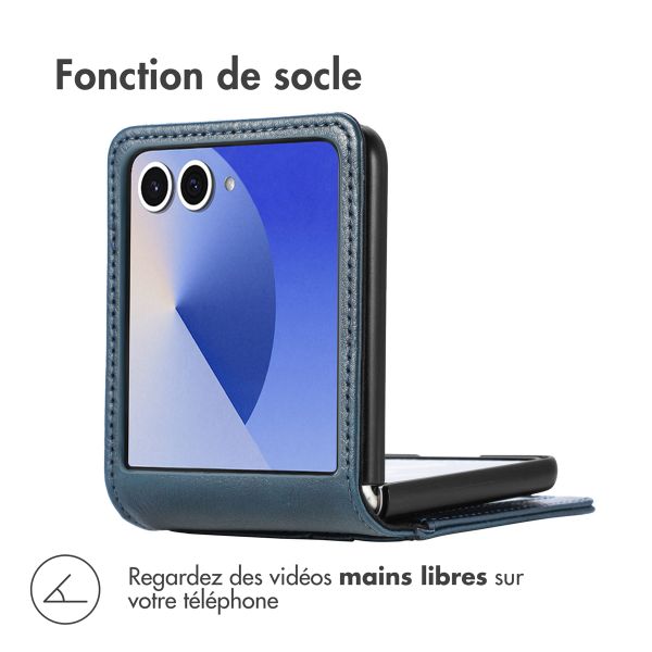 imoshion Étui de télephone portefeuille Luxe Samsung Galaxy Z Flip 7 - Bleu foncé