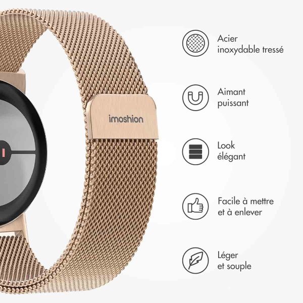 imoshion Bracelet magnétique milanais Google Pixel Watch 3 / 4 (45 mm) - Rose Gold