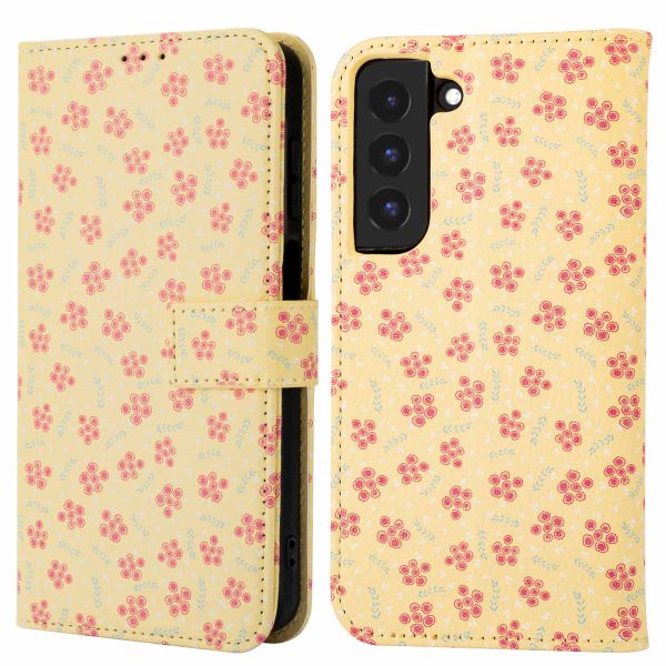 imoshion Étui de téléphone portefeuille Design Samsung Galaxy S22 - Sunny Yellow Petite Flowers