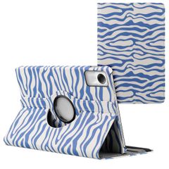 imoshion Coque tablette Design rotatif à 360° Xiaomi Redmi Pad SE - White Blue Stripes