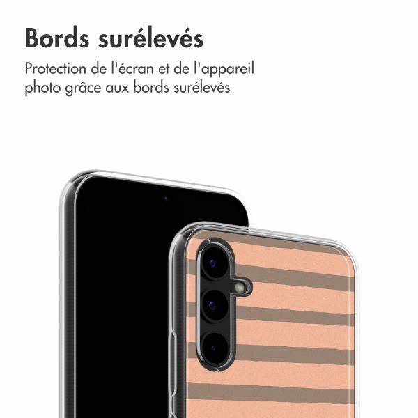 imoshion Coque Design Samsung Galaxy A34 (5G) - Striped Peach Reverse