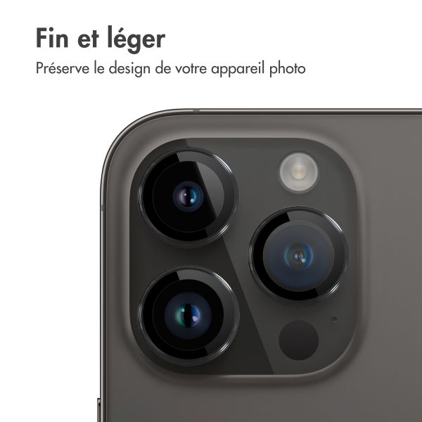 imoshion Lot de 2 protections d'objectif de caméra Apple iPhone 15 Pro / 15 Pro Max - Noir