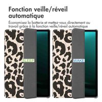 imoshion Coque tablette Design Trifold Samsung Galaxy Tab S10 Plus / Tab S9 FE Plus / Tab S9 Plus - Leopard