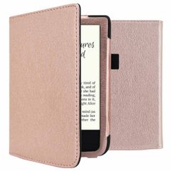 imoshion Étui de liseuse portefeuille en cuir végan Pocketbook Touch Lux 5 / HD 3 / Basic Lux 4 / Vivlio Lux 5 - Rose Dorée