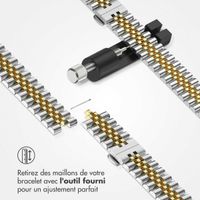Selencia Bracelet Metallique Jubilee Apple Watch Series 1 t/m 11 / SE / Ultra (44/45/46/49 mm) - Argent et Or