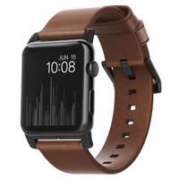 Nomad Bracelet en cuir moderne Apple Watch Series 1 á 10 / SE / Ultra (2) (44/45/46/49 mm) - Marron/Noir