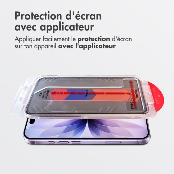 Accezz Protection d’écran en verre trempé avec filtre de confidentialité + Applicateur Apple iPhone 17
