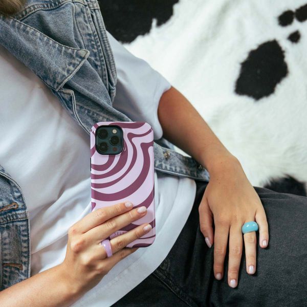 Selencia Coque arrière Vivid avec MagSafe Apple iPhone Air - Wavy Swirl Pink Plum