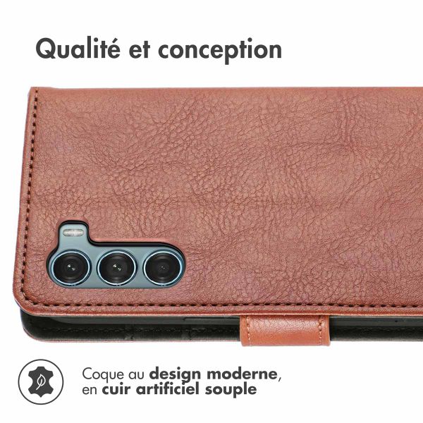 imoshion Étui de téléphone portefeuille Luxe Motorola Moto G200 - Brun