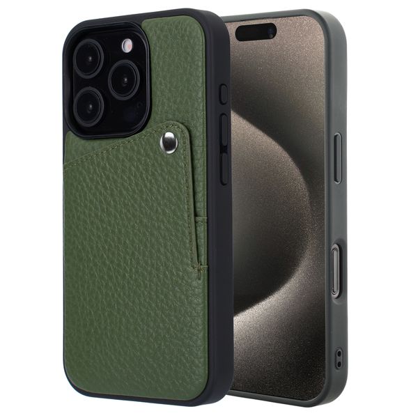 Selencia Coque Riva avec porte-cartes Apple iPhone 15 Pro - Sage Green