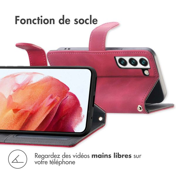 imoshion Etui de téléphone portefeuille avec cordon Samsung Galaxy S21 FE - Rouge