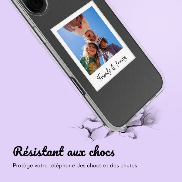 Coque personnalisée avec polaroid iPhone 16 - Transparent