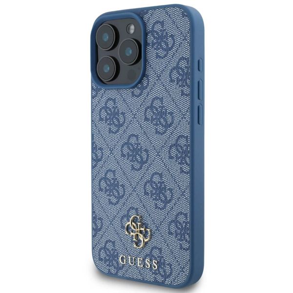 Guess Coque 4G Metal Logo MagSafe Apple iPhone 16 Pro - Bleu
