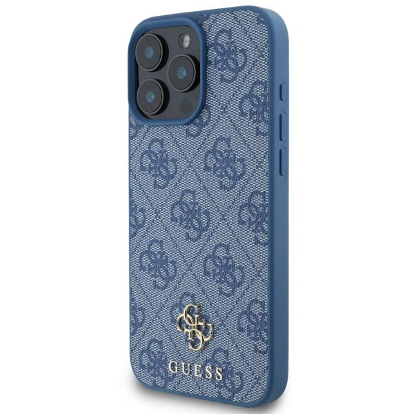 Guess Coque 4G Metal Logo MagSafe iPhone 16 Pro - Bleu