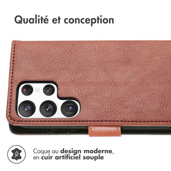 imoshion Étui de téléphone portefeuille Luxe Samsung Galaxy S23 Ultra - Brun