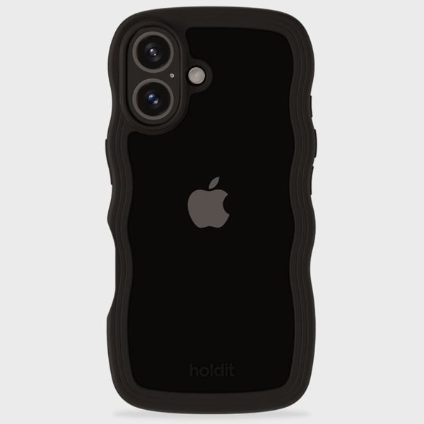 Holdit Coque Wavy Apple iPhone 16 - Black / Transparent