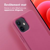 imoshion Coque arrière Color avec cordon amovible et MagSafe Apple iPhone 12 (Pro) - Raspberry