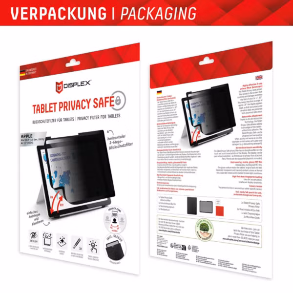 Displex Protection d'écran Privacy en verre trempé Apple iPad Pro 11 (2025) M5 / (2024) M4