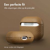 Accezz Coque en cuir véritable  Apple Airpods 4 - Taupe