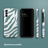 Selencia Coque arrière Vivid Tough Samsung Galaxy A14 (5G/4G) - Colorful Zebra Pine Blue