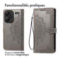 imoshion Etui de téléphone portefeuille Mandala Xiaomi Redmi Note 13 Pro Plus (5G)  - Gris