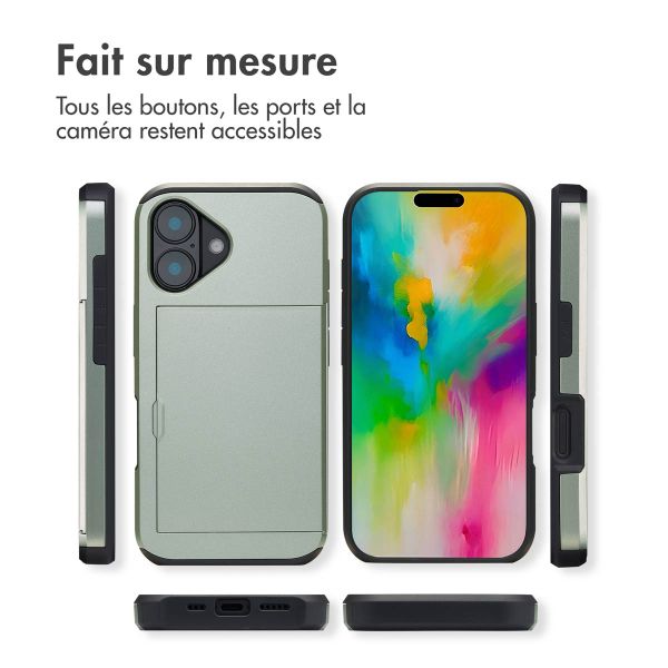 imoshion Coque arrière avec porte-cartes iPhone 16 - Vert