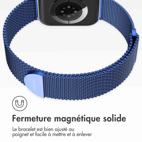 imoshion Bracelet magnétique milanais Apple Watch Series 1 á 9 / SE (38/40/41 mm) | Series 10 (42 mm) - Taille S - Bleu