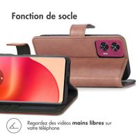 imoshion Étui de téléphone portefeuille Luxe Motorola Edge 50 Fusion - Brun