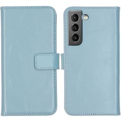 Selencia Étui portefeuille en cuir véritable Samsung Galaxy S22 - Bleu clair