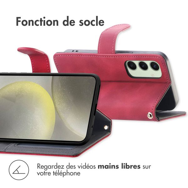 imoshion Etui de téléphone portefeuille avec cordon Samsung Galaxy S24 FE - Rouge