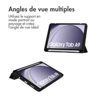 imoshion Coque tablette rigide Trifold iPad Samsung Galaxy Tab A9 8.7 pouces - Noir