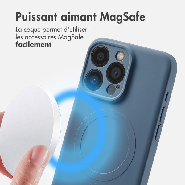 imoshion Coque Couleur avec MagSafe Apple iPhone 15 Pro Max - Bleu foncé