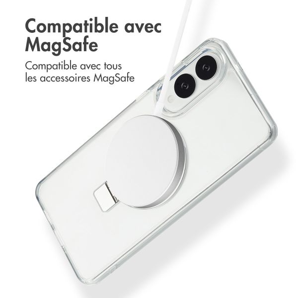 Accezz Coque Ring Stand avec MagSafe Samsung Galaxy S25 Edge - Transparent