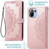 imoshion Etui de télephone Mandala Xiaomi Mi 11 Lite (5G/4G) / 11 Lite 5G NE - Rose Doré