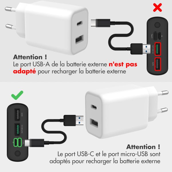 imoshion Batterie externe - 20.000 mAh - Quick Charge et Power Delivery - Noir