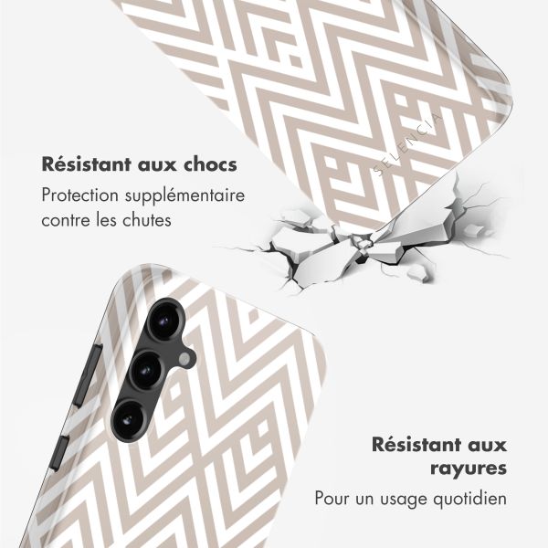 Selencia Coque arrière Vivid Samsung Galaxy S23 FE - Beige Zigzag